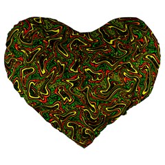 Ml 153 Large 19  Premium Flano Heart Shape Cushions by ArtworkByPatrick