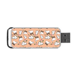 Vintage Lamb Pattern Peach Portable Usb Flash (one Side) by snowwhitegirl