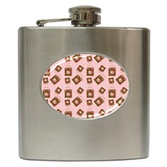 Shopping Bag Pattern Pink Hip Flask (6 Oz) by snowwhitegirl