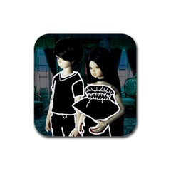 Dolls In Living Room Rubber Square Coaster (4 Pack)  by snowwhitegirl