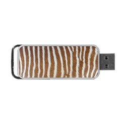 Skin Zebra Striped White Brown Portable Usb Flash (one Side) by Pakrebo