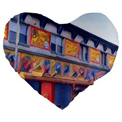 Coney Island Freak Show Large 19  Premium Heart Shape Cushions by StarvingArtisan