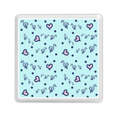 Duck Family Blue Pink Hearts Pattern Memory Card Reader (square) by snowwhitegirl