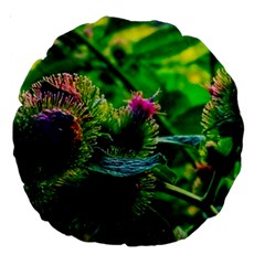 Bur Flowers Large 18  Premium Round Cushions by okhismakingart