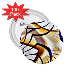 Pattern Fractal Gold Pointed 2 25  Buttons (100 Pack)  by Pakrebo