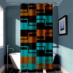 Illusion In Orange & Teal Shower Curtain 36  X 72  (stall)  by WensdaiAmbrose