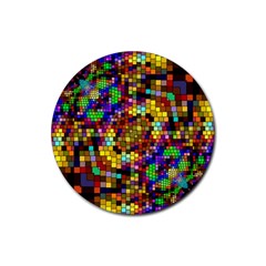 Color Mosaic Background Wall Rubber Round Coaster (4 Pack)  by Pakrebo