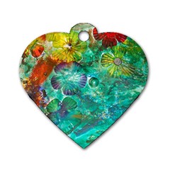 Underwater Summer Dog Tag Heart (two Sides) by arwwearableart