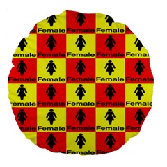 Female Large 18  Premium Flano Round Cushions by ArtworkByPatrick