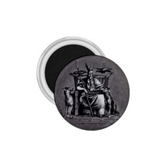 Odin On His Throne With Ravens Wolf On Black Stone Texture 1 75  Magnets by snek