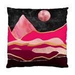 Pink and black abstract mountain landscape Standard Cushion Case (Two Sides) Back
