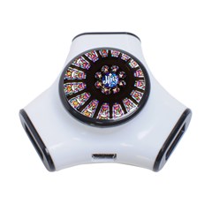Rosette Stained Glass Window Church 3-port Usb Hub by Pakrebo