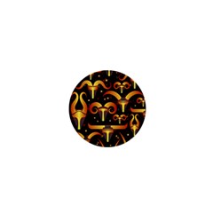 Stylised Horns Black Pattern 1  Mini Buttons by HermanTelo