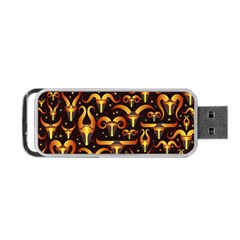 Stylised Horns Black Pattern Portable Usb Flash (one Side) by HermanTelo