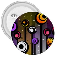 Abstract Flora Pinks Yellows 3  Buttons by Pakrebo