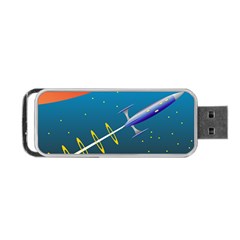 Rocket Spaceship Space Galaxy Portable Usb Flash (one Side) by HermanTelo