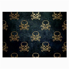 Golden Glitter Skeleton Gothic Large Glasses Cloth (2 Sides) by HermanTelo