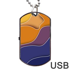Autumn Waves Dog Tag Usb Flash (one Side) by HermanTelo