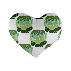 Cactus Pattern Standard 16  Premium Heart Shape Cushions by HermanTelo