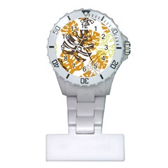 Pattern Leaves Plastic Nurses Watch by HermanTelo