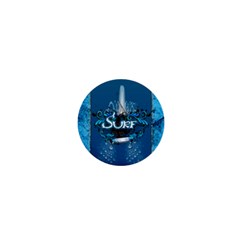 Sport, Surfboard With Water Drops 1  Mini Magnets by FantasyWorld7