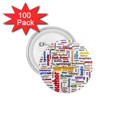 Writing Author Motivation Words 1 75  Buttons (100 Pack)  by Sapixe