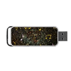 Music Clef Musical Note Background Portable Usb Flash (one Side) by Bajindul