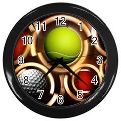Sport Ball Tennis Golf Football Wall Clock (black) by Bajindul