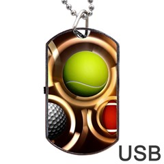 Sport Ball Tennis Golf Football Dog Tag Usb Flash (two Sides) by Bajindul