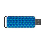 Pattern Graphic Background Image Blue Portable USB Flash (Two Sides) Back