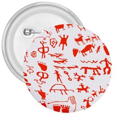 Petroglyph Art Symbols Art Rock 3  Buttons by Pakrebo