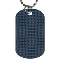Argyle Dark Purple Black Pattern Dog Tag (one Side) by BrightVibesDesign