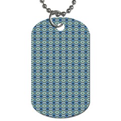 Ornate Oval  Pattern Blue Orange Dog Tag (one Side) by BrightVibesDesign