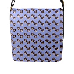 Kawaii Dougnut Blue Pattern Flap Closure Messenger Bag (l) by snowwhitegirl