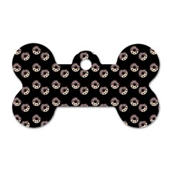 Kawaii Dougnut Black Pattern Dog Tag Bone (one Side) by snowwhitegirl