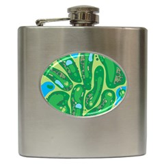Golf Course Par Golf Course Green Copy Hip Flask (6 Oz) by Nexatart