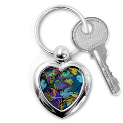 Flowers Abstract Branches Key Chain (heart) by Nexatart