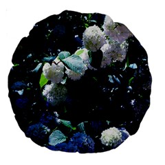 Blue Snowballs Ii Large 18  Premium Round Cushions by okhismakingart