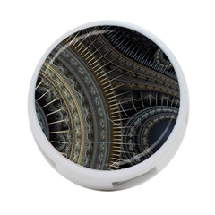 Fractal Spikes Gears Abstract 4-port Usb Hub (one Side) by Pakrebo