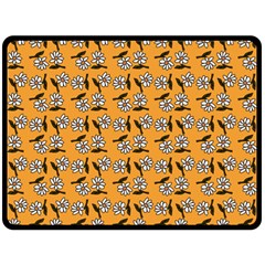 Daisy Orange Double Sided Fleece Blanket (large)  by snowwhitegirl
