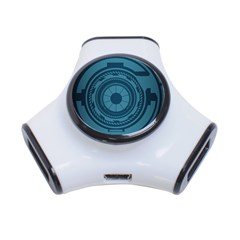Technology Background Binary 3-port Usb Hub by Pakrebo