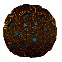 Fractal Abstract Large 18  Premium Flano Round Cushions by Bajindul