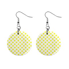 Yellow White Mini Button Earrings by HermanTelo