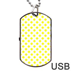 Yellow White Dog Tag Usb Flash (two Sides) by HermanTelo