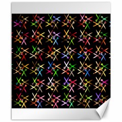Scissors Pattern Colorful Prismatic Canvas 8  X 10  by HermanTelo