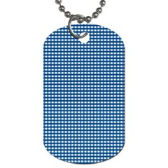 Gingham Plaid Fabric Pattern Blue Dog Tag (one Side) by HermanTelo