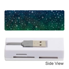 Background Blue Green Stars Night Memory Card Reader (stick) by HermanTelo