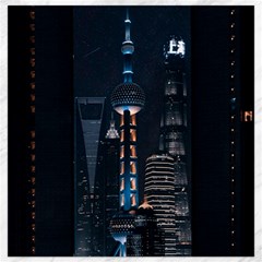 Lighted Tower Beside Building Canvas 12  X 12  by Simbadda
