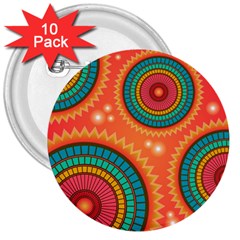 Background Texture Mosaic 3  Buttons (10 Pack)  by Simbadda