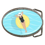 Lady in the pool Belt Buckles Front